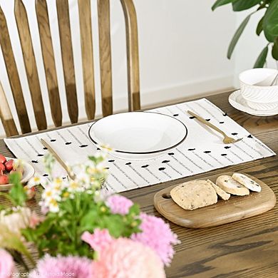 Black Farmhouse Woven Rustic Placemats Set of 4 Macrame Burlap Table Mats
