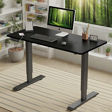 KWPZQEB 55" Electric Standing Rectangular Desk, Height Adjustable Desk, Computer Table for Home