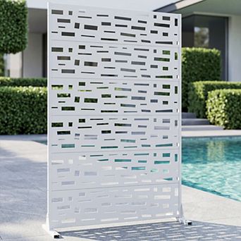 Gerald 6 ft x 4 ft White Metal Privacy Screen