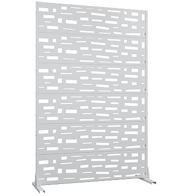 Gerald 6 ft x 4 ft White Metal Privacy Screen