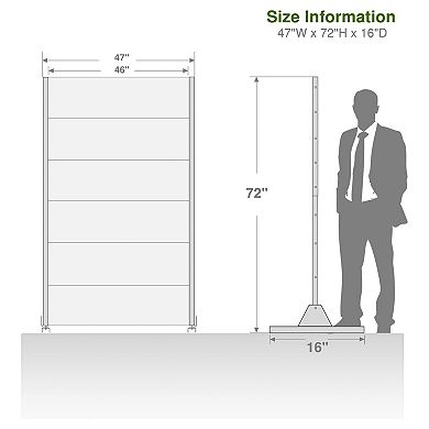 Gerald 6 ft x 4 ft White Metal Privacy Screen
