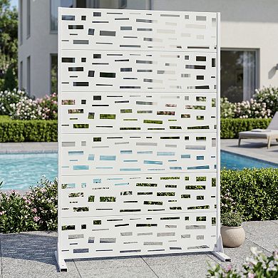 Gerald 6 ft x 4 ft White Metal Privacy Screen
