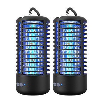 2-Pack Rechargeable Auto On/Off Bug Zapper, 4000mAh 15H for Indoor/Outdoor