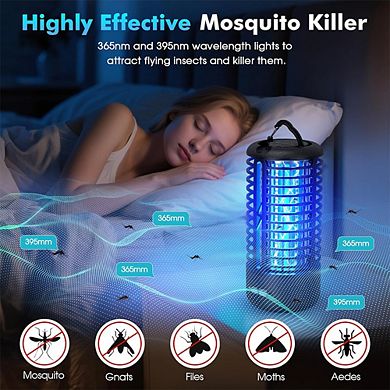 2-Pack Rechargeable Auto On/Off Bug Zapper, 4000mAh 15H for Indoor/Outdoor