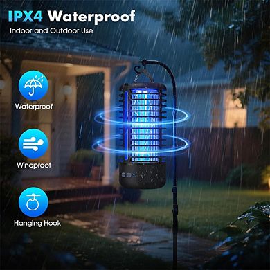 2-Pack Rechargeable Auto On/Off Bug Zapper, 4000mAh 15H for Indoor/Outdoor