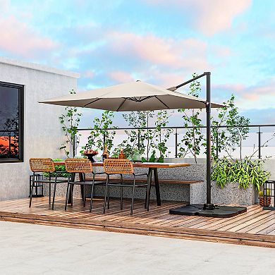 9.5 Foot Square Patio Cantilever Umbrella with 360 Degree Rotation