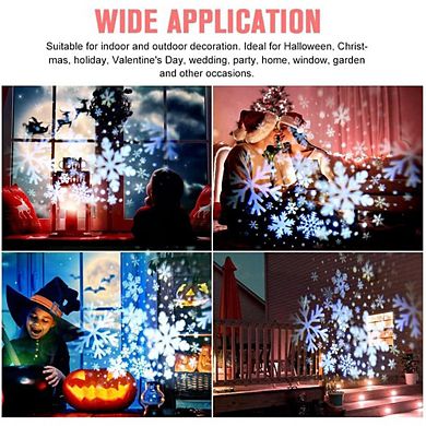 2-Pack Christmas Snowfall Light Projector Rotating Snow Falling, Remote, IP65, 50 Lumens