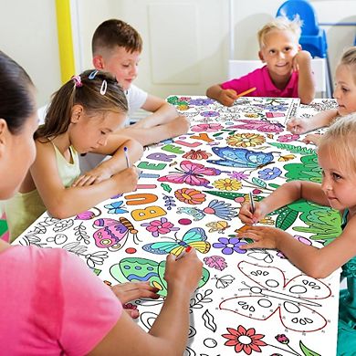 Butterfly Coloring Poster, disposable paper activity cover, interactive party decor