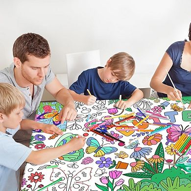 Butterfly Coloring Poster, disposable paper activity cover, interactive party decor