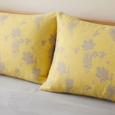 4-Piece Cotton Bedding Set with Floral Print Duvet Cover, Pillowcases, and Flat Sheet