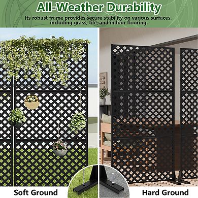 Laurence 72" H x 35" W Modern Diamond Laser-Cut Privacy Screen (Set of 2)
