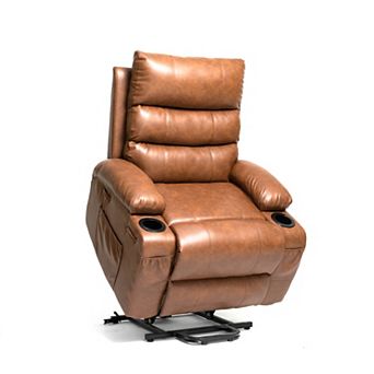KWPZQEB PU Large Electric Power Lift Recliner Chair with 8 Point Vibration Massage & Lumber Heat