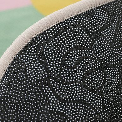 Tufted Floor Mat with Leaf Pattern Non Slip Backing Soft Plush Decorative Bathroom Rug