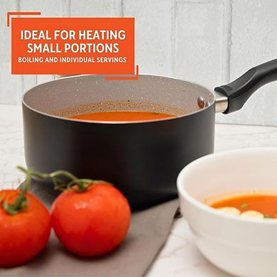 Ceramic Nonstick Saucepan with Lid, Aluminum, Cool-Touch Handle