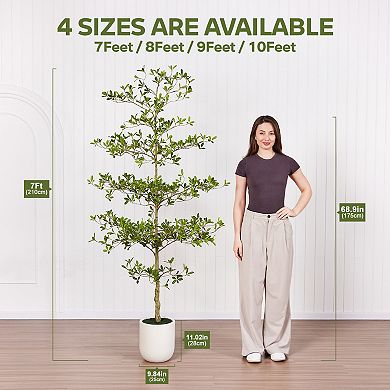 VeriNatural Artificial Olive Tree with Layered Leaves, Fake Shady Lady Tree for Indoor Home Decor