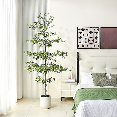 VeriNatural Artificial Olive Tree with Layered Leaves, Fake Shady Lady Tree for Indoor Home Decor