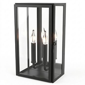 Loheer Outdoor Wall Lantern with Dusk to Dawn Sensor and Dual E12 Light Sockets