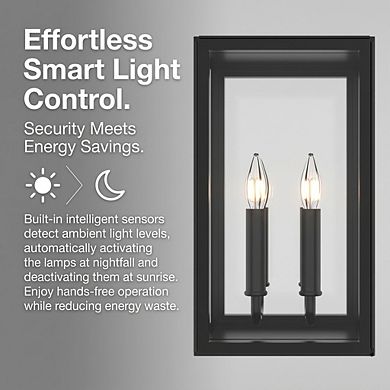 Loheer Outdoor Wall Lantern with Dusk to Dawn Sensor and Dual E12 Light Sockets