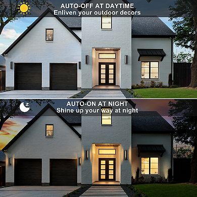 Loheer Outdoor LED Wall Sconce with Dusk to Dawn Sensor and T300 Bulb