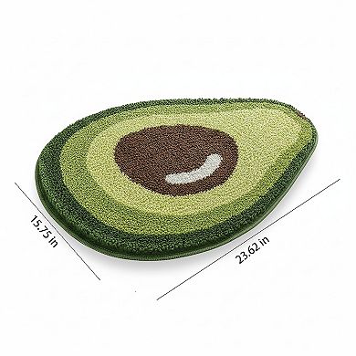 Tufted Floor Mat with Fruit Inspired Design Non Slip Backing Soft Plush Decorative Rug