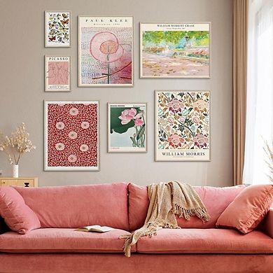 Boho Flower Wall Art Set of 7 Vintage Eclectic Aesthetic Prints Decor