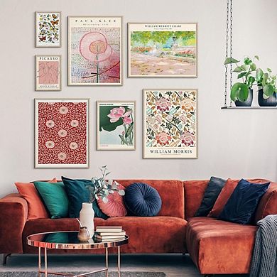 Boho Flower Wall Art Set of 7 Vintage Eclectic Aesthetic Prints Decor