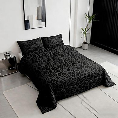 Leopard Print Super Soft 3-Piece Comforter Set Duvet Insert