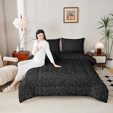 Leopard Print Super Soft 3-Piece Comforter Set Duvet Insert