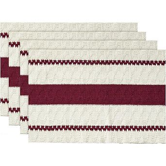 Farmhouse Woven Rustic Placemats Set of 4 Hollow Heat Resistant Washable Table Mats