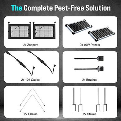 Solar Bug Zapper & Insect Killer 4500V Killing Grid, Covers 2100 sq ft for Indoor/Outdoor