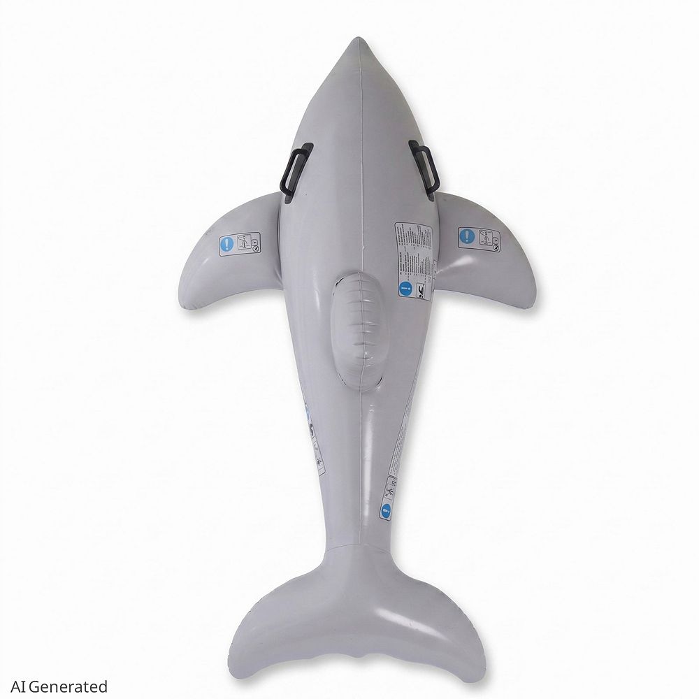 Dolphin Inflatable Pool Float Ride On with Handles Durable PVC Swim Toy ...