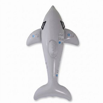 Dolphin Inflatable Pool Float Ride On with Handles Durable PVC Swim Toy Large Water Float