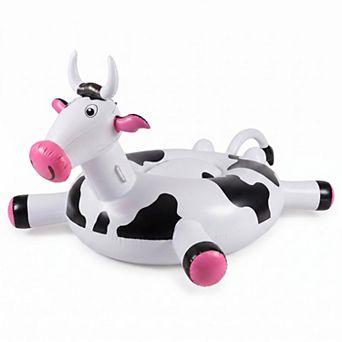 Inflatable Cow Pool Float Ring Novelty Animal Float Durable PVC Water Float for Pool Beach Lake
