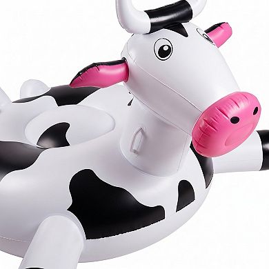 Inflatable Cow Pool Float Ring Novelty Animal Float Durable PVC Water Float for Pool Beach Lake