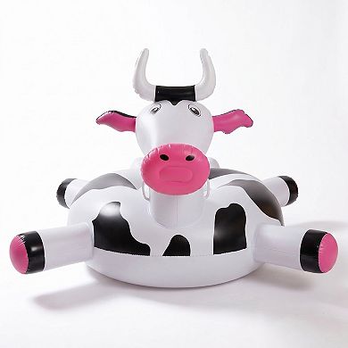 Inflatable Cow Pool Float Ring Novelty Animal Float Durable PVC Water Float for Pool Beach Lake