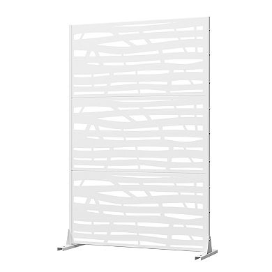 Jungle 6 ft x 4 ft White Metal Privacy Screen