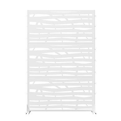 Jungle 6 ft x 4 ft White Metal Privacy Screen