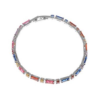 18K Gold Zircon Link Bracelet with Crystal rhinestone Elegant Charm Bridal Wedding Jewelry