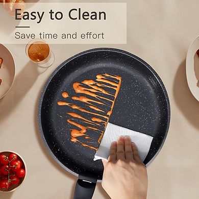 Ceramic Nonstick Cookware Set 15-Pc, Non-Toxic, Detachable Handle, Induction Safe