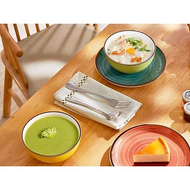 Ceramic Cereal Bowls Set, 16oz, Microwave & Dishwasher Safe, Assorted Colors
