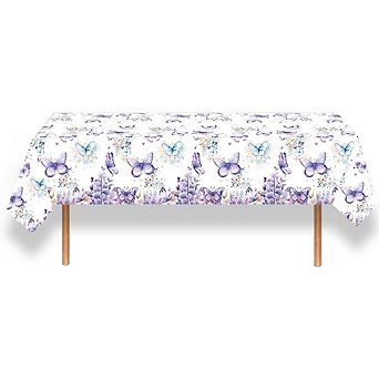 Butterfly Birthday Tablecloth Watercolor Purple Party Table Cover Baby Shower Decorations
