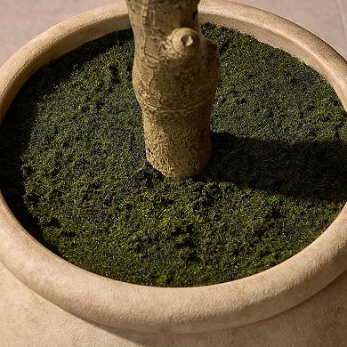 Artificial Ficus Tree with Ceramic Pot, Large Fake Plants for Home Office Decor - VeriNatural