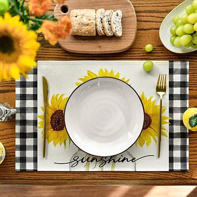 Sunflower Placemats Set of 4, Heat Resistant, Easy Clean Table Mats