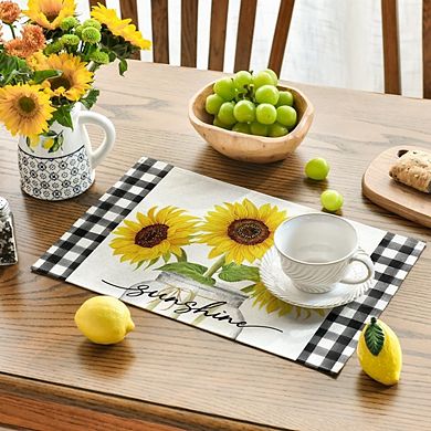 Sunflower Placemats Set of 4, Heat Resistant, Easy Clean Table Mats