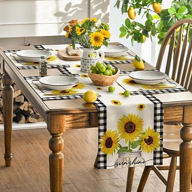 Sunflower Placemats Set of 4, Heat Resistant, Easy Clean Table Mats