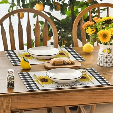 Sunflower Placemats Set of 4, Heat Resistant, Easy Clean Table Mats