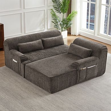 Luxury Chenille Right-Facing L-Shape Oversized Couch for Living Room & Apartment, No Assembly