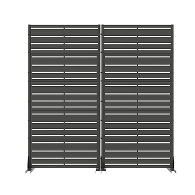 Benjamin 4.9 ft x2.5 ft Black Metal Privacy Screen (Set of 2)