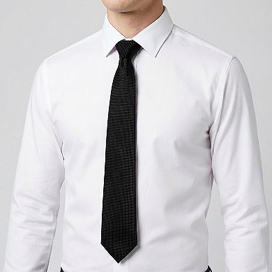 Men's Micro Dot Texture Tie Fine Woven Pattern Necktie Subtle Solid Look 57 In Length 3.1 In Width