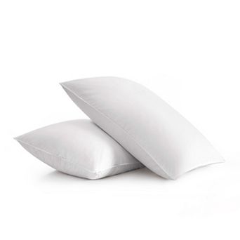 Unikome Dual Layer Goose Down Pillow Set of 2, Cotton Shell Soft Outer Firm Core Support Pillows